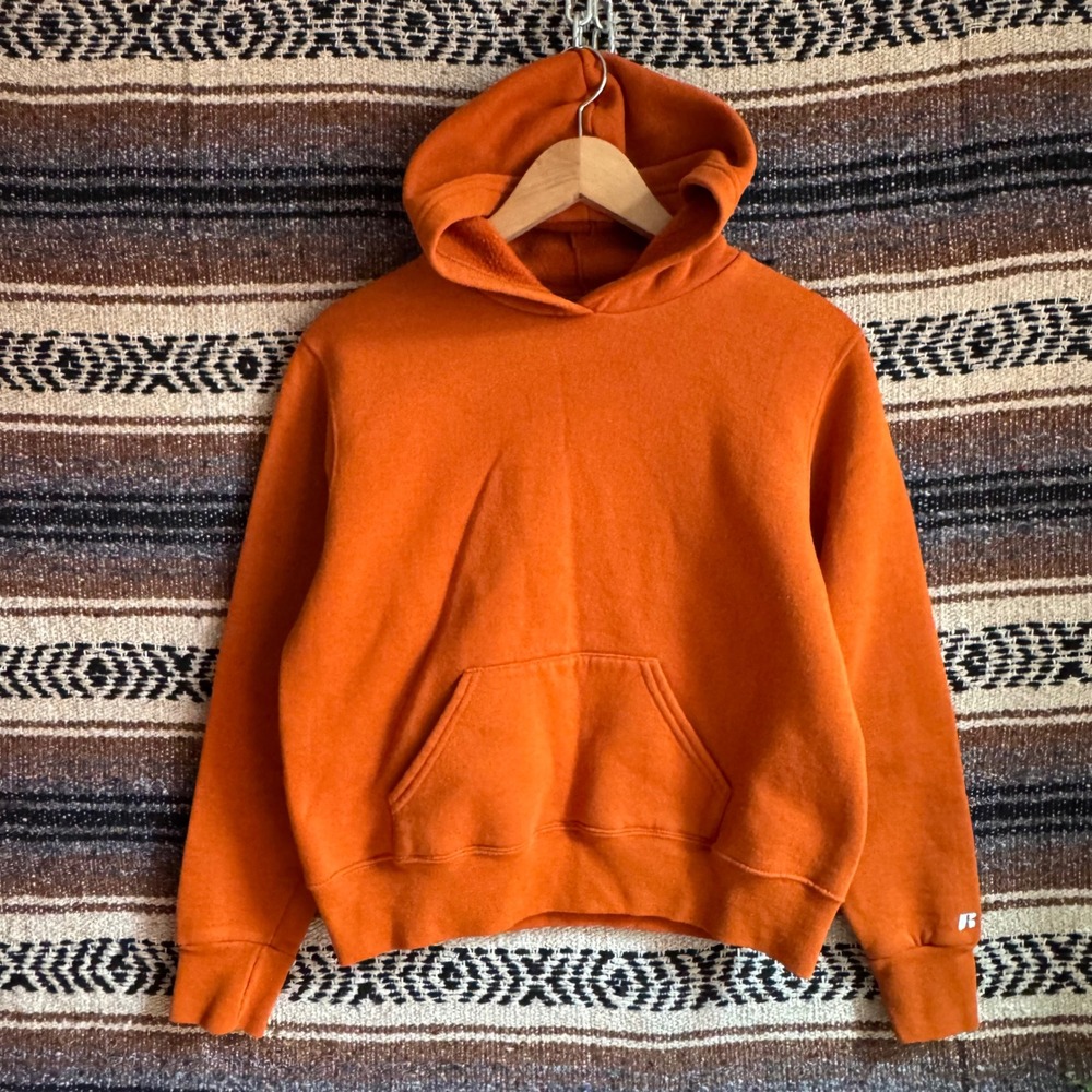 Russell Athletic Orange Womens M  Dri-POWER Fleece Pullover Hoodie Sweatshirt